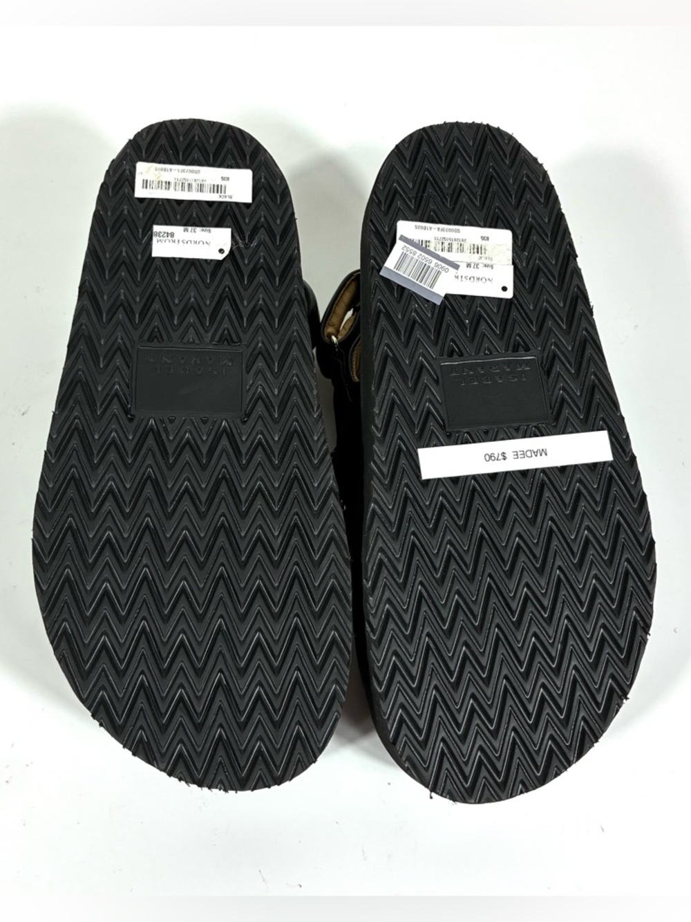 Isabel Marant Madee Platform Leather Sandals Black 37 NEW Flat - Picture 8 of 17